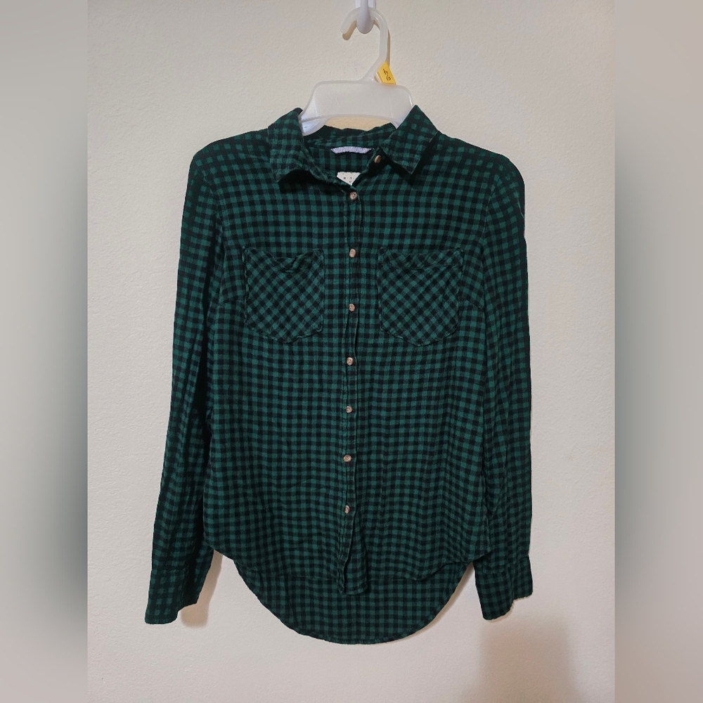 A New Day Womens Long sleeve Button Shirt Size XS